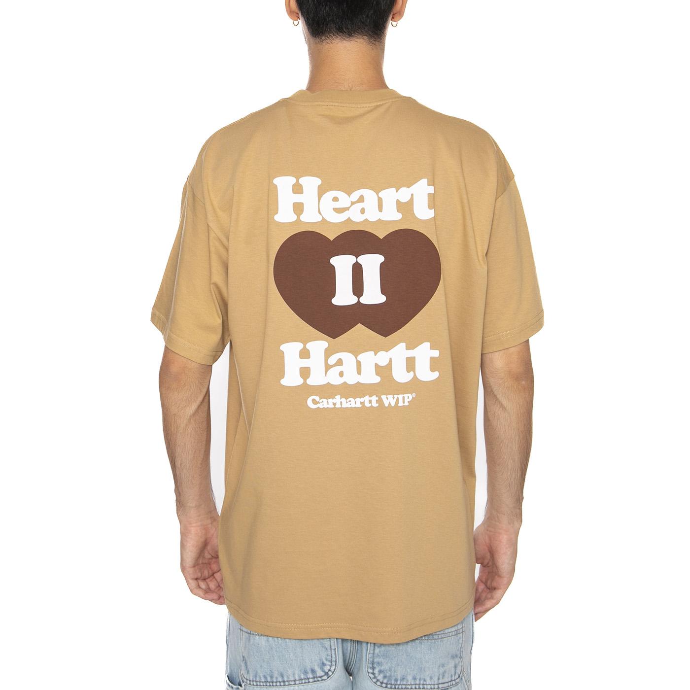 S/S Heart II Hartt T-Shirt Dusty H Brown - Maglietta Girocollo Uomo Marrone I035203.07EXX  CARHARTT WIP 