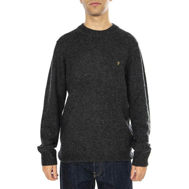 Birchall Crew Sweate Black Oyster - Maglione Uomo Nero F4GFB042  FARAH 