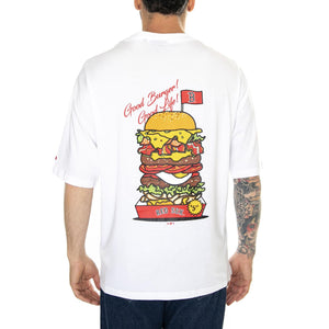 MLB Burger Graphic OS Tee Boston Red Sox White / Black - Maglietta Girocollo Uomo Bianca 60502554  NEW ERA 