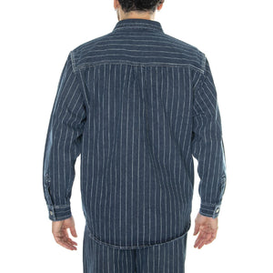 Orlean Shirt Jac Orlean Stripe, Blue / White /stone washed - Camicia Uomo Blu I033009.1XY06  CARHARTT WIP 