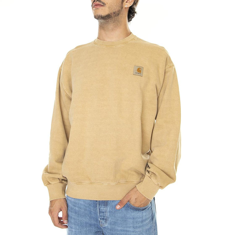 Vista Sweat Dusty H Brown garment dyed - Felpa Girocollo Uomo Marrone I029522-07EGD  CARHARTT WIP 