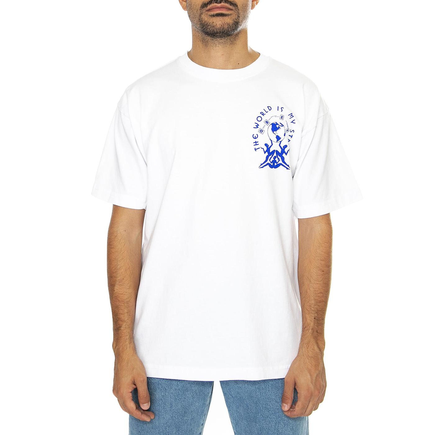 The World Is My Stage Heavy Weight Tee White - Maglietta Girocollo Uomo Bianca 166913924-WHT  OBEY 