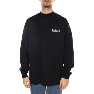 L/S Schooling Mockneck T-Shirt Black / Wax - Maglietta Girocollo Maniche Lunghe Uomo Nera I035447.K02XX  CARHARTT WIP 