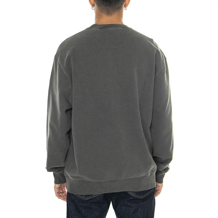 Duster Script Sweat Black garment dyed - Felpa Girocollo Uomo Grigia I033065.89GD  CARHARTT WIP 