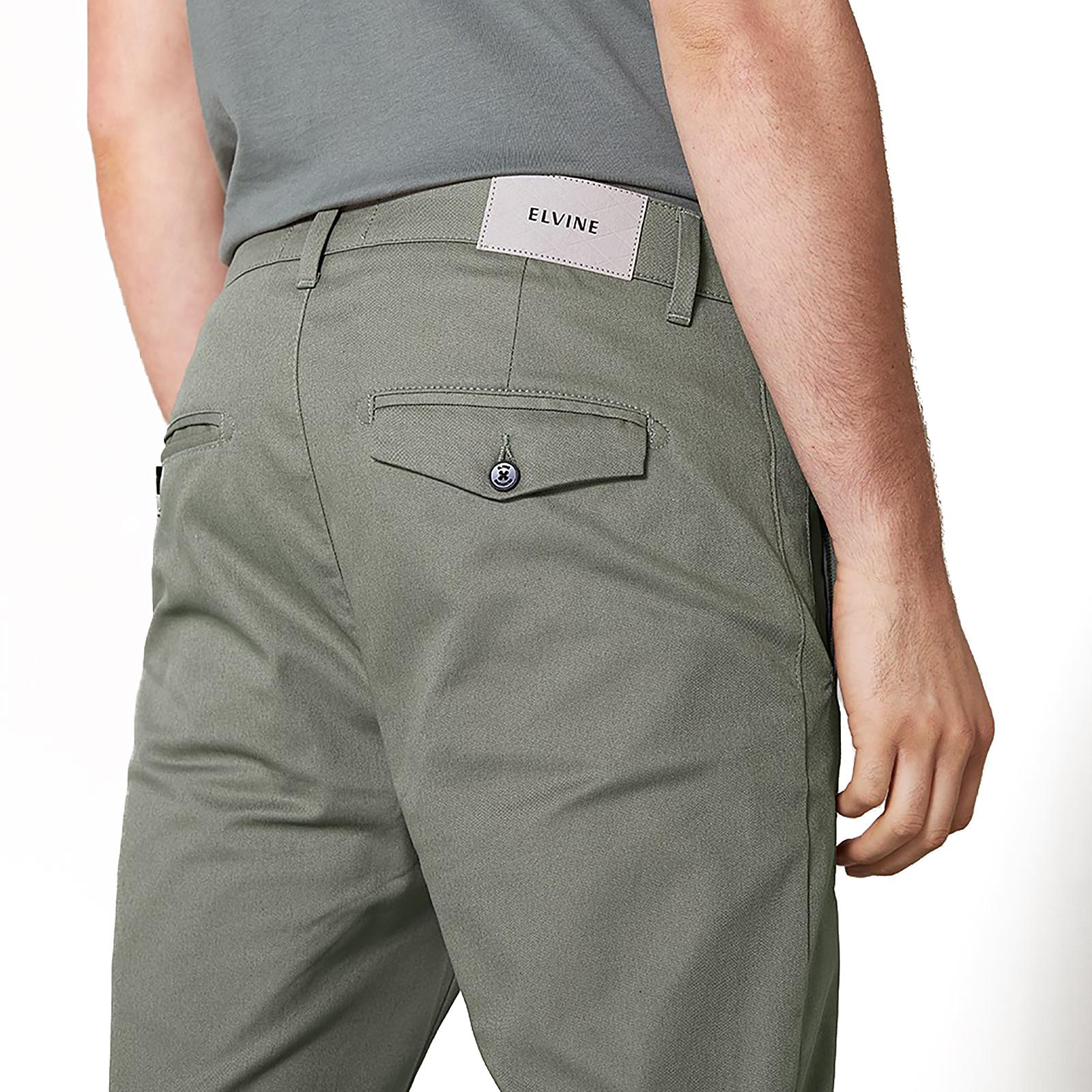 Mn Cropson Chino Pants - Sage - Pantaloni Chino Uomo Verde 181202-926  ELVINE 