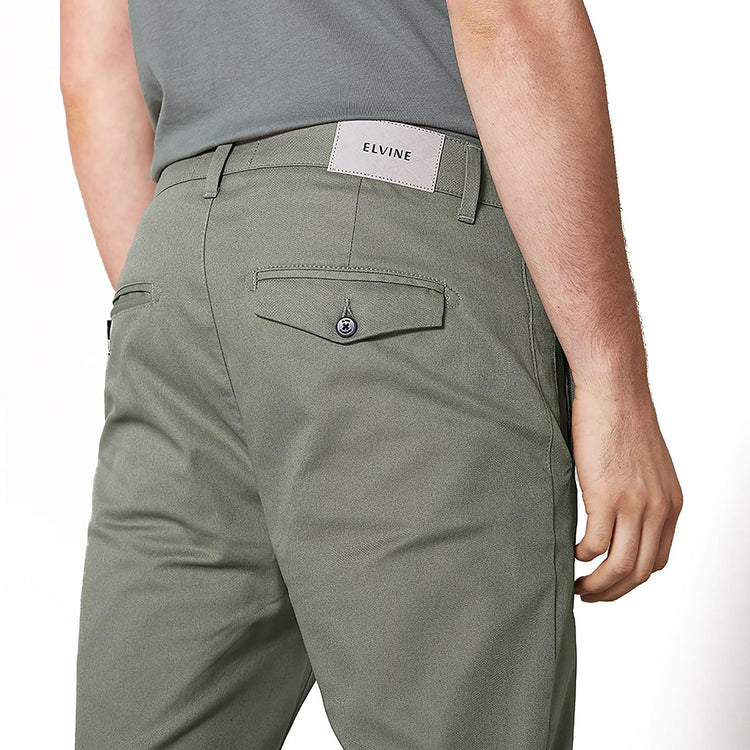 Mn Cropson Chino Pants - Sage - Pantaloni Chino Uomo Verde 181202-926  ELVINE 