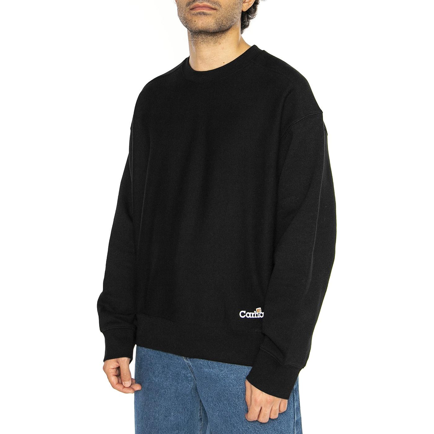 Label Script Sweat Black - Felpa Girocollo Uomo Nera I034429.89XX  CARHARTT WIP 