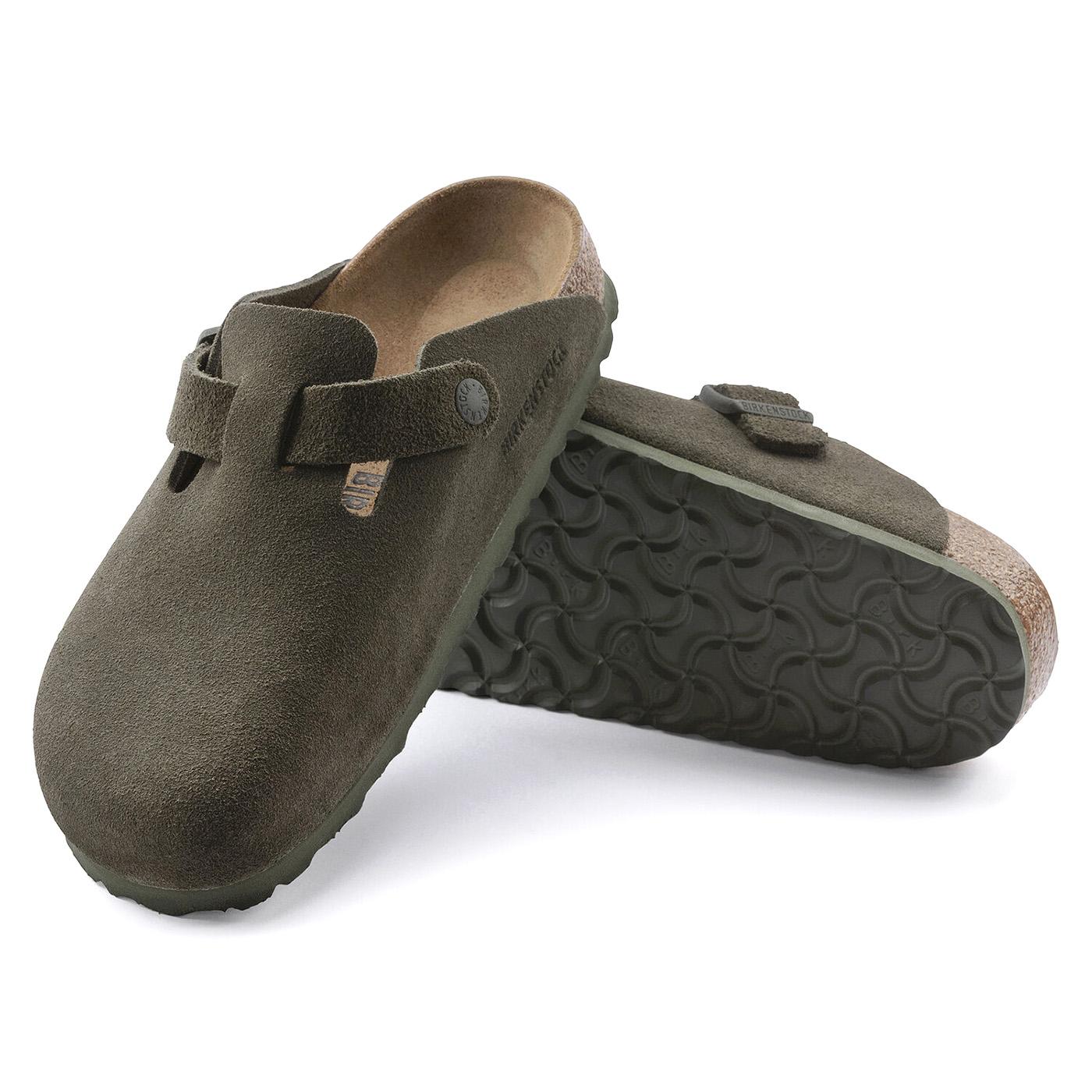 Boston thyme, Suede Leather - Sandali Uomo Verdi 1024714  BIRKENSTOCK 