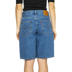Baggy Dad Jort Dark Indigo Flat Finish - Bermuda Denim Jeans Donna Blu 000MJ-0001 . LEVIS 