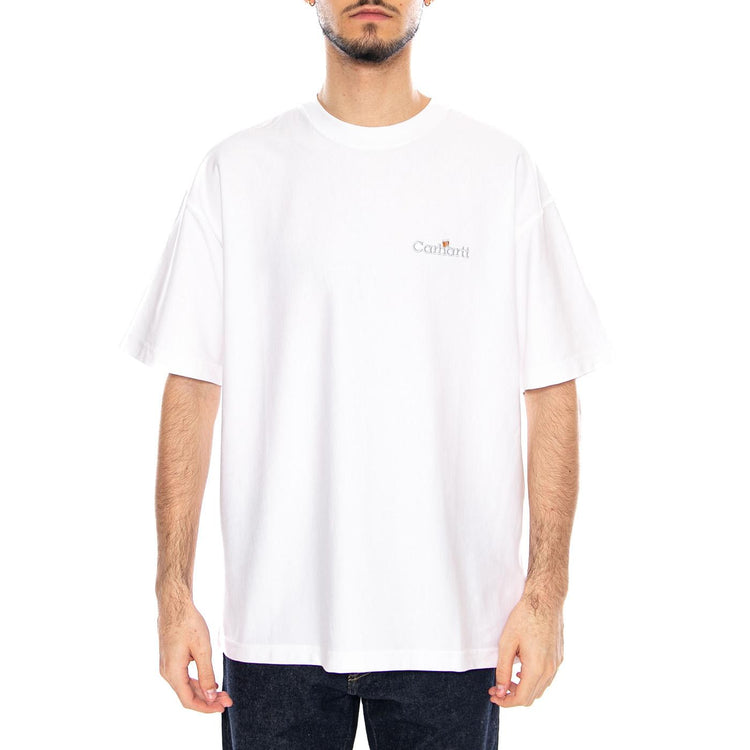 S/S WIP Label T-Shirt White - Maglietta Girocollo Uomo Bianca I036180 02XX CARHARTT WIP 