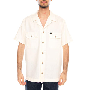 SS Utility Camp Shirt Natural White - Camicia Maniche Corte Uomo Bianca 112378678 WHT LEE 