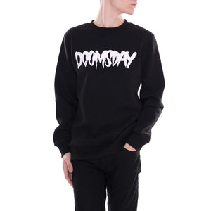 Logo Crewneck Crew Sweat - Soft Brushed Black - Felpa Girocollo Uomo Nera 119564_4  DOOMSDAY 