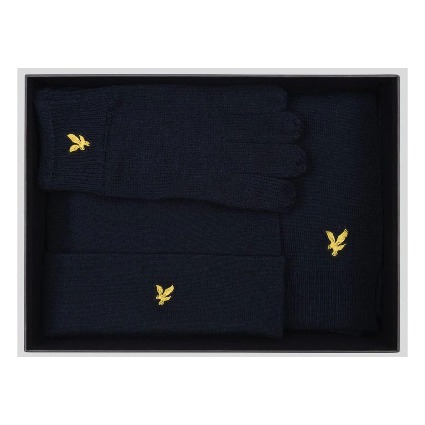 Checked Scarf and Beanie Gift Dark Navy - Set Cappellino, Sciarpa e Guanti Blu GF2103A-Z271  LYLE & SCOTT 