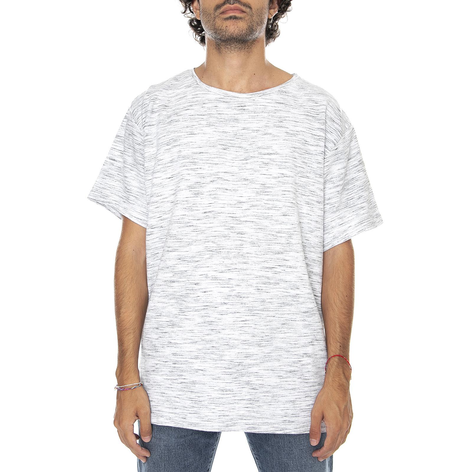 Russ T-shirt - White / Melange Grey  - Maglietta Girocollo Uomo Bianca / Grigia 1532101-C09  DR. DENIM 
