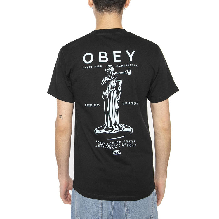Obey Premium Sound Tee Black - Maglietta Girocollo Uomo Nera 165264094-BLK  OBEY 