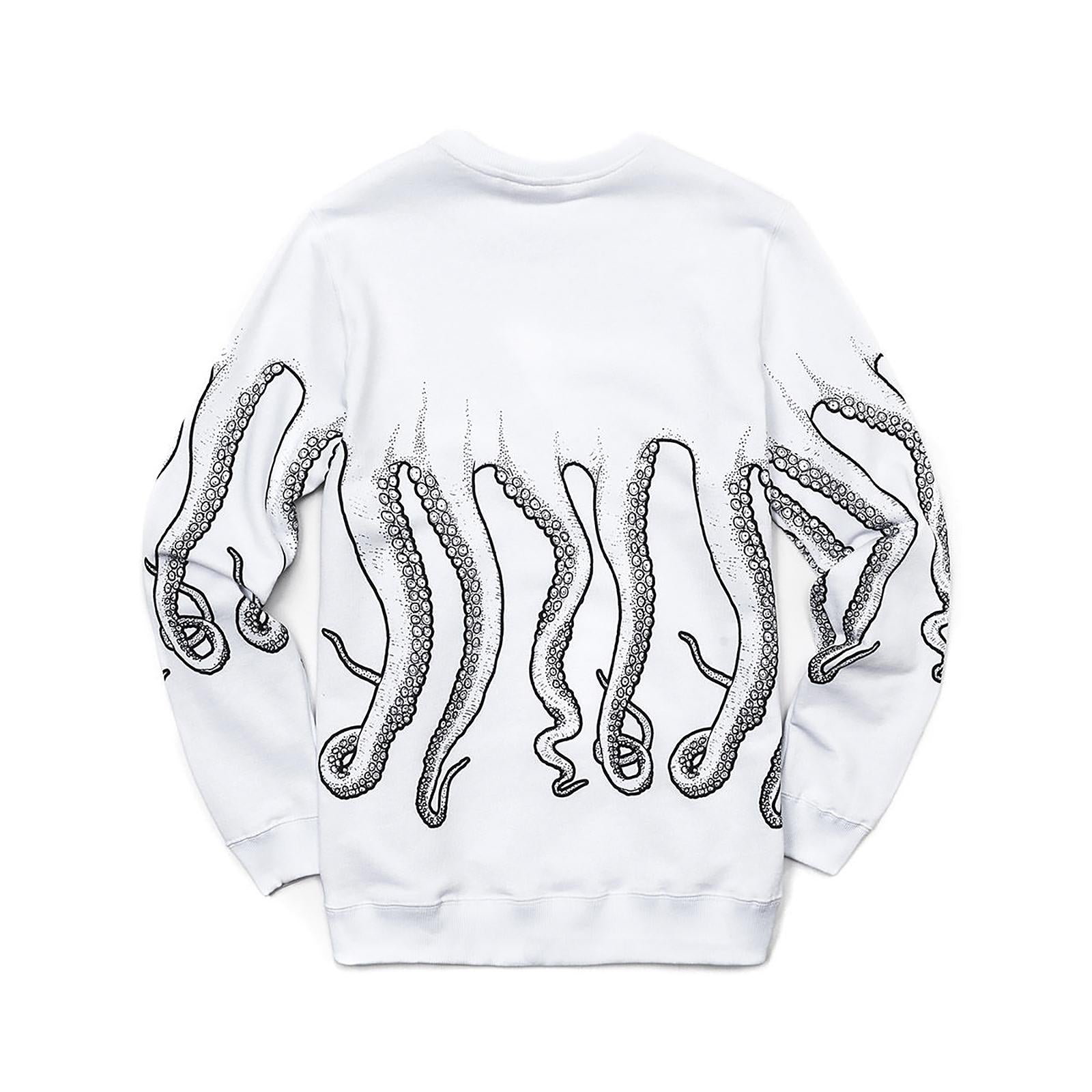 OCTOPUS OUTLINE CREWNECK BLACK WHITE 18SOSC03-BLACK-WHITE  OCTOPUS 