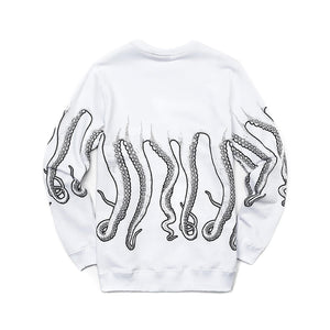 OCTOPUS OUTLINE CREWNECK BLACK WHITE 18SOSC03-BLACK-WHITE  OCTOPUS 