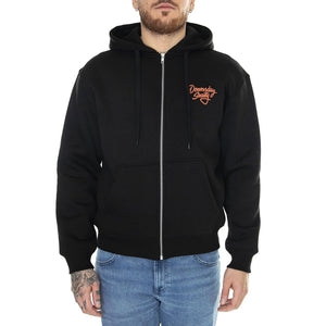 Spare Zip Hoodie Black Sweat - Felpa con Cappuccio e Zip Uomo Nera HDY00697BLK  DOOMSDAY 