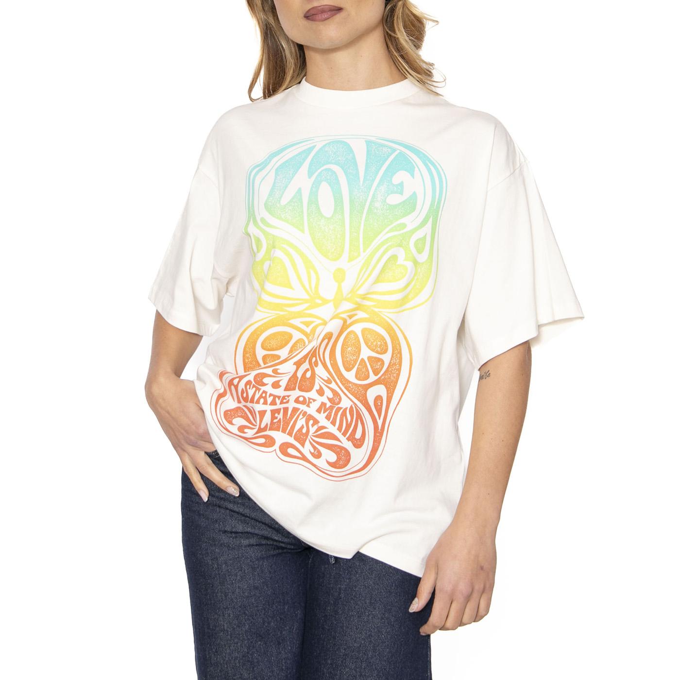 Craphic Short Stack Tee Love Is A State - Maglietta Girocollo Donna Bianca A4924-0079  LEVIS 