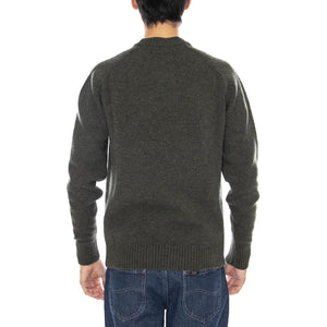 Grangetown Merino Crewneck Mid Olive - Maglione Girocollo Uomo Verde MKN1584 OL54 BARBOUR 