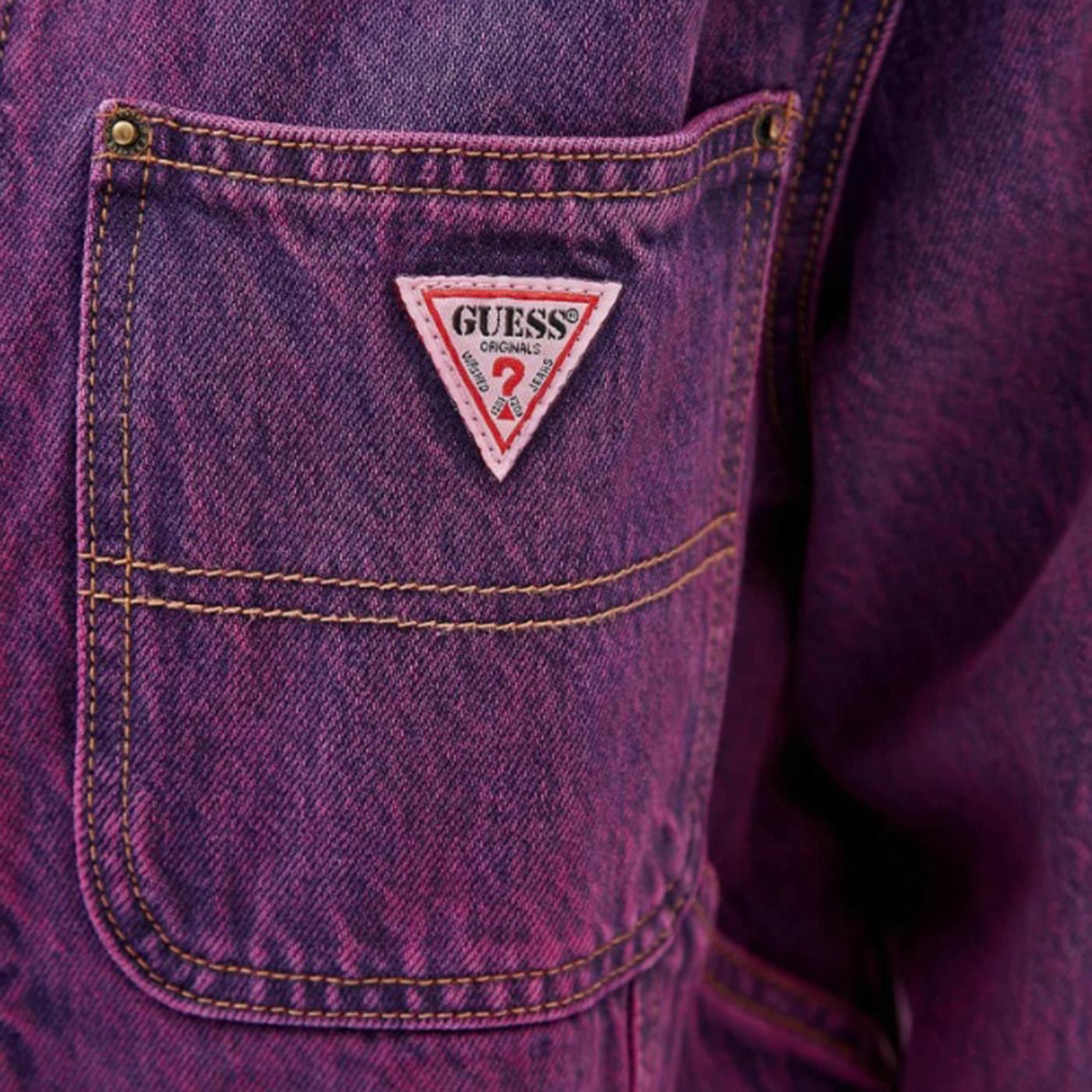 Go Cropped Carpenter Jacket Go Acid Fuchsia - Giacca Invernale Donna Viola W3BG42D4XY1-F68R  GUESS ORIGINALS 