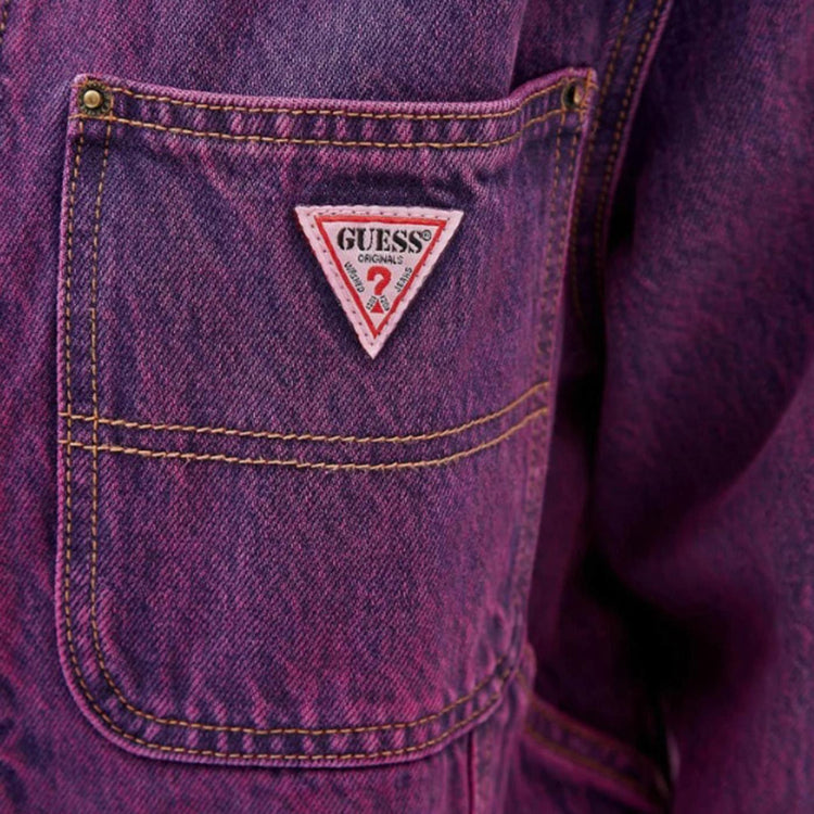 Go Cropped Carpenter Jacket Go Acid Fuchsia - Giacca Invernale Donna Viola W3BG42D4XY1-F68R  GUESS ORIGINALS 