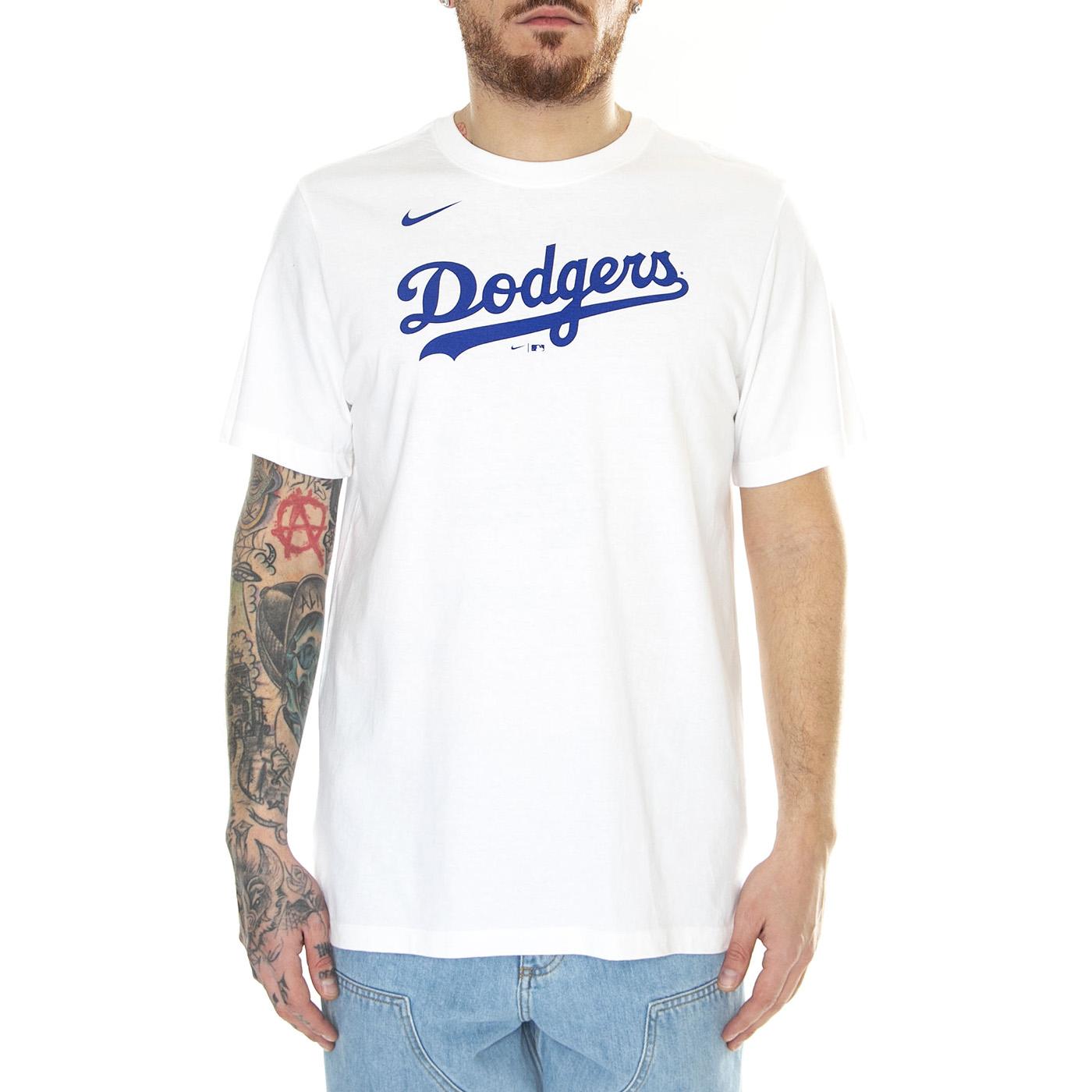 Nike Wordmark T-Shirt LA Dodgers White - Maglietta Girocollo Uomo Bianca N199-10A-LD-M3X  NIKE 