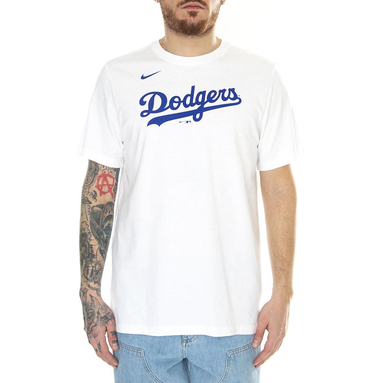 Nike Wordmark T-Shirt LA Dodgers White - Maglietta Girocollo Uomo Bianca N199-10A-LD-M3X  NIKE 