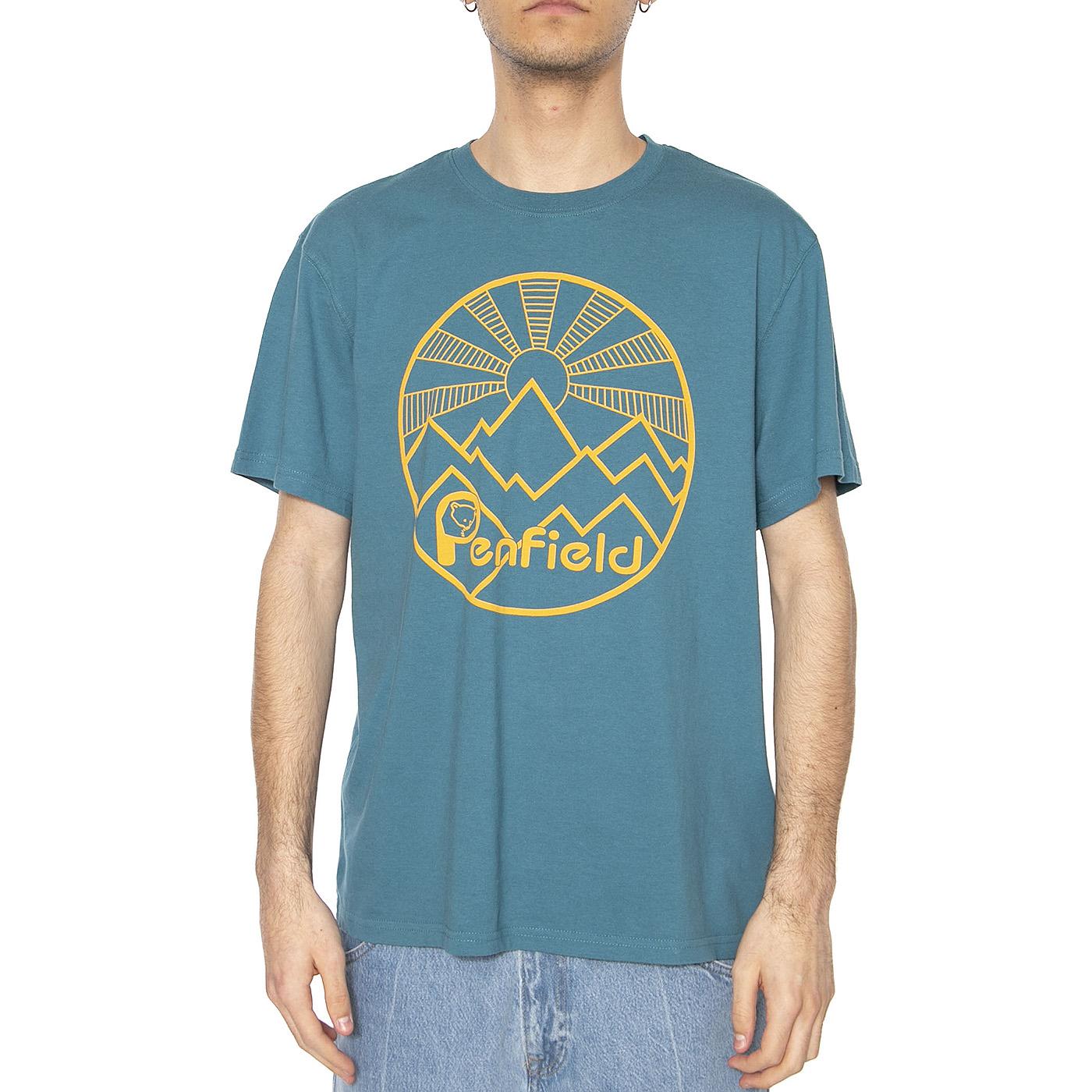 Penfield Circular Sun Mountain Dragonfly - Maglietta Girocollo Uomo Verde PFD0164-489  PENFIELD 