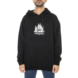 Dome Hoodie Black - Felpa con Cappuccio Uomo Nera W22H-DOME-BLK  USUAL 