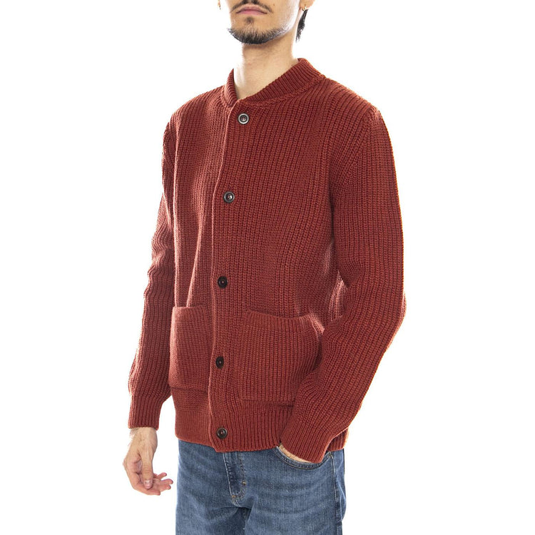 Tricot Orange -- Cardigan Uomo Arancione PULL-TRICO22-ORAN ORANGE OLOW 