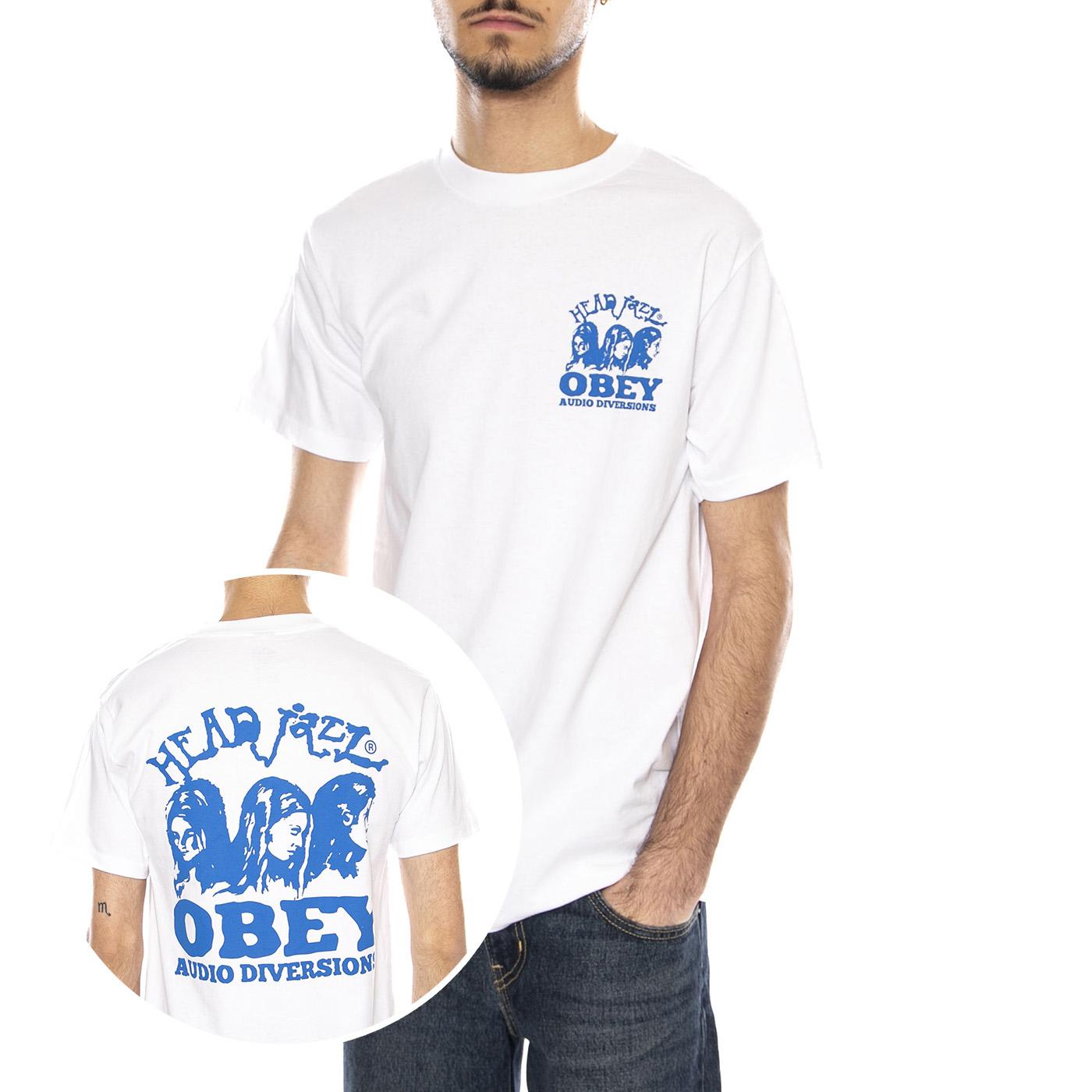 Obey Head Jazz 2 Maglietta -- Maglietta Uomo Bianca 165264222 WHT OBEY 