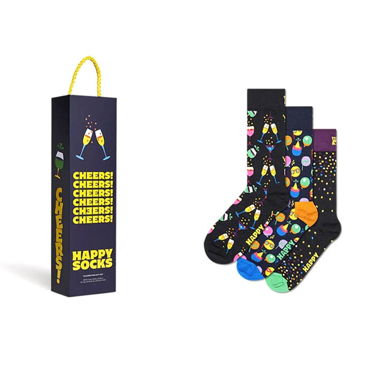 3-Pack Celebrations Socks Gift Set Green - Set da Tre Paia di Calzini Multicolore P001723-BLACK  HAPPY SOCKS 