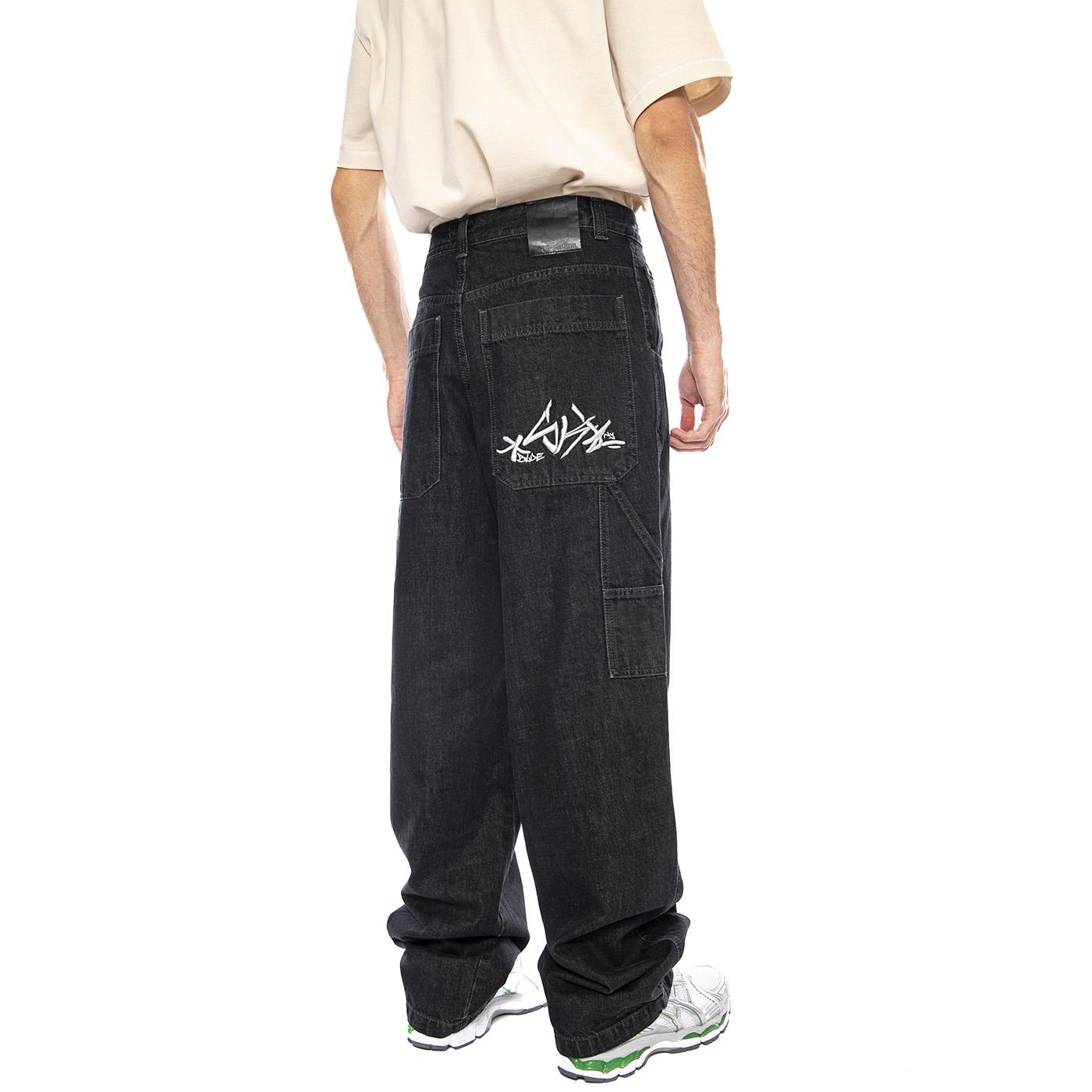 Baggy T. Denim Nero Lav. Solo ST.W - Pantaloni Uomo Neri R.BIANCO-L-BLAK-LF5042 . BLUESKIN 