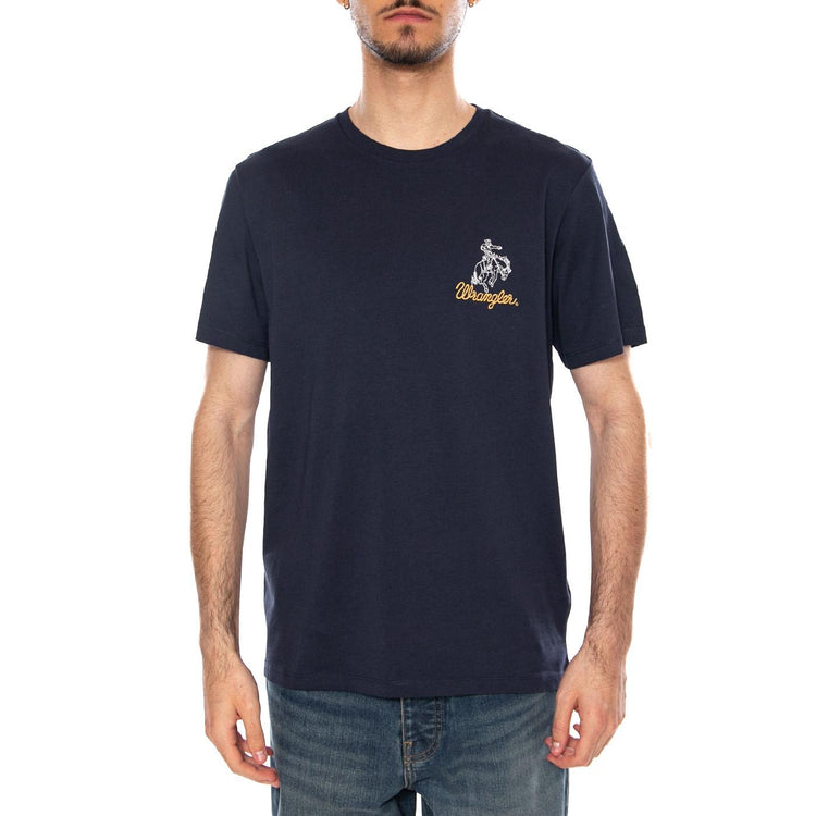 EMBROIDERY TEE NAVY BLUE - Maglietta Girocollo Uomo Blu 112377986 BL WRANGLER 