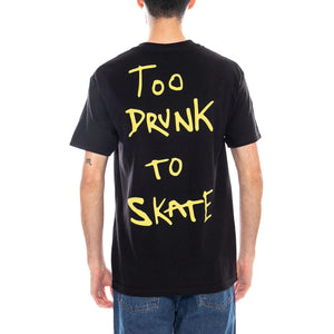 Too Drunk Too Skate Tee Black / Yellow - Maglietta Girocollo Uomo Nera TYASS014-37BLK_YLW . THANK YOU 