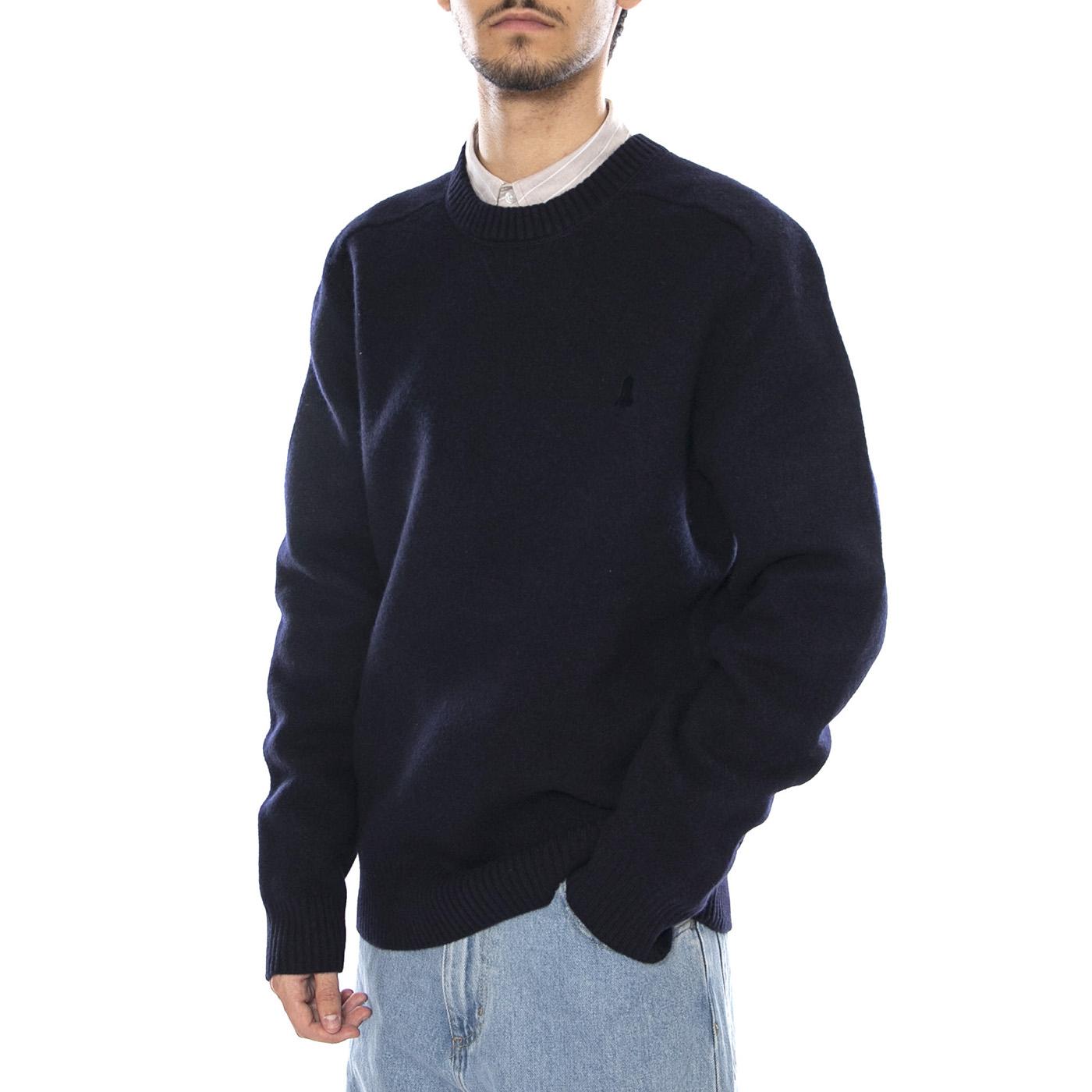 Boiled Wool Sweater Peacoat - Maglione Girocollo Uomo Blu 112371679  WRANGLER 