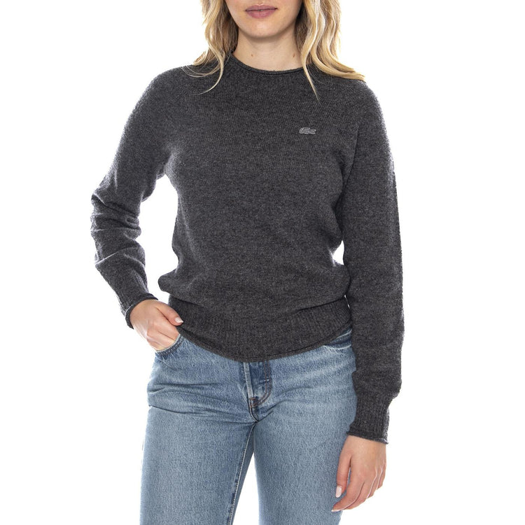 Pullover 050 Lacoste -- Maglione Girocollo Donna Grigio AF4160-050 . LACOSTE 