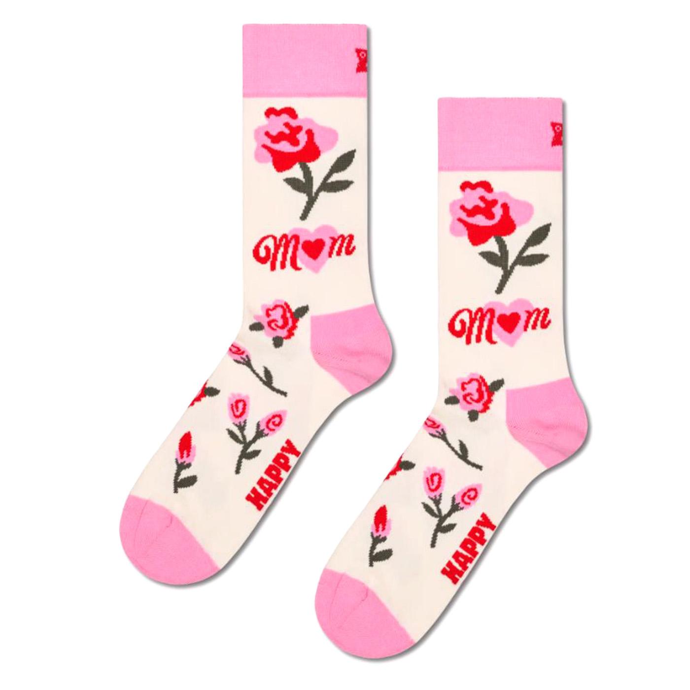 Mom's Flower Sock Multicolore - Calzini Rosa P004525 WHT HAPPY SOCKS 