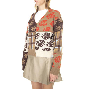 Nature Patchwork Cardigan Brown - Cardigan Donna Marrone / Multicolore WKN0056-BROWN  HUF 
