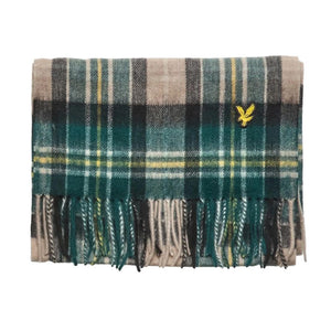 Lambswool Blend Checked Scarf Argyle Teal - Set Cappellino e Sciarpa Multicolore GF2102A-X311  LYLE & SCOTT 