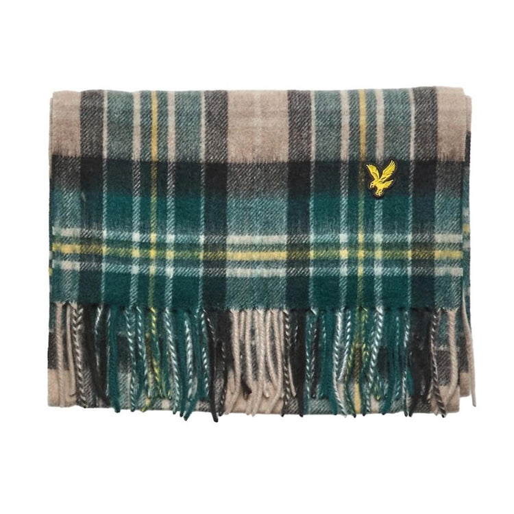 Lambswool Blend Checked Scarf Argyle Teal - Set Cappellino e Sciarpa Multicolore GF2102A-X311  LYLE & SCOTT 