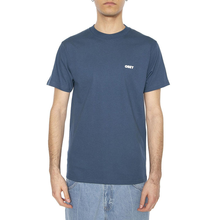 Obey Target Icon Tee Harbor Blue - Maglietta Girocollo Uomo Blu 165264065-HBU  OBEY 
