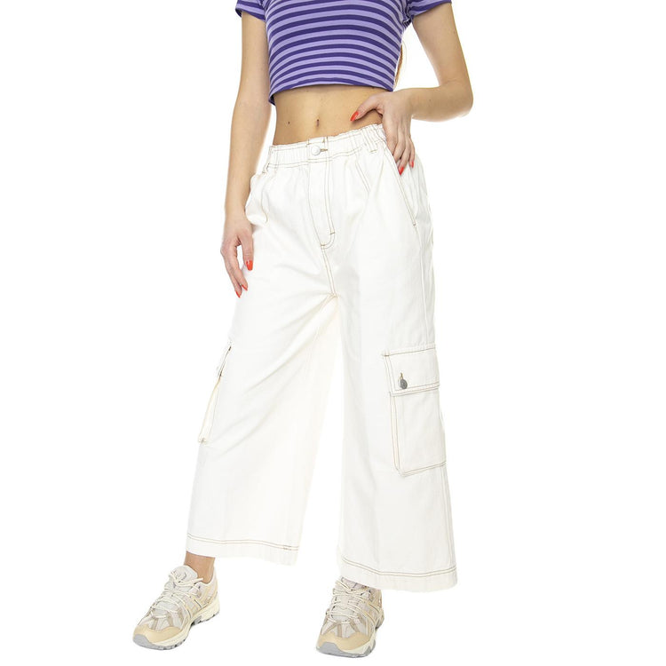 Hazel II Cropped Wide Pant Unbleached - Pantaloni Donna Beige 242000115-UBL  OBEY 