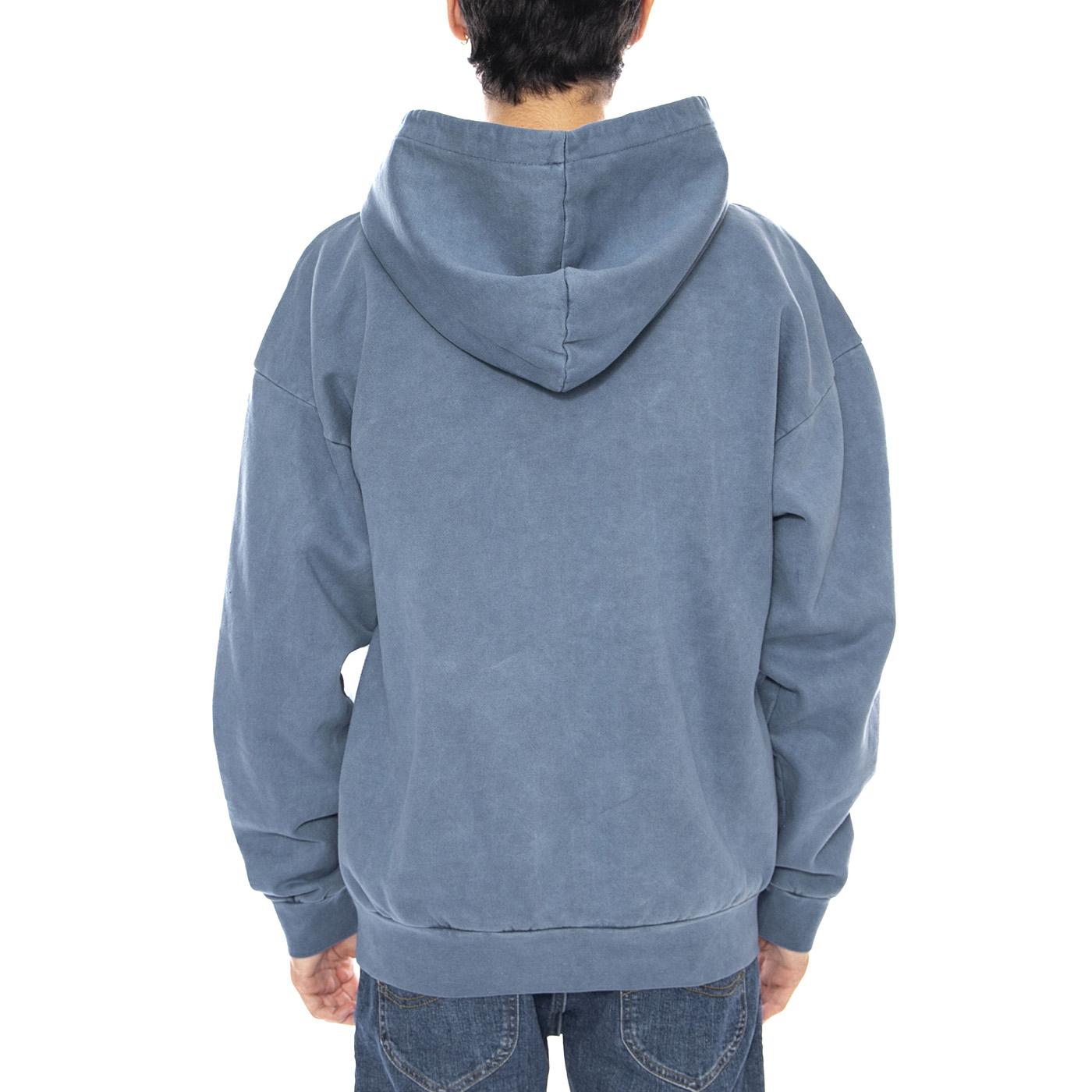 Lowercase Pigment Zip Hood Fleece Turquoise - Felpa con Cappuccio Uomo Verde 112460019 COE OBEY 