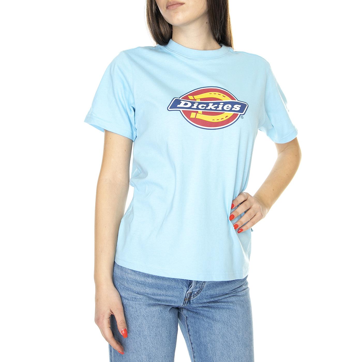 W' Ingo Logo Tee Sky Blue - Maglietta Girocollo Donna Blu DK0A4XCAE651  DICKIES 