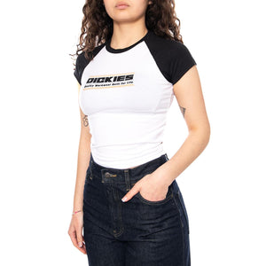 DERBY RAGLAN SS TEE W White - Maglietta Girocollo Donna Bianca DK0A883A 0WH1 DICKIES 