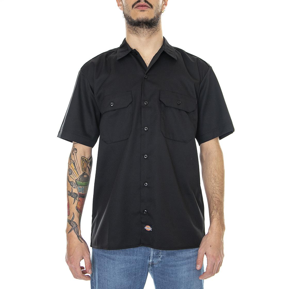 Work - Camicia Maniche Corte Uomo Nera / Rec Black DK0A4XK7BLK1  DICKIES 