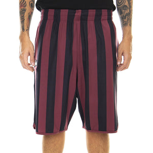 Authentic Stripes Shorts - Red Amaranto / Dark Grey - Bermuda Uomo Bordeaux / Grigi 303PP80-C00A  KAPPA 