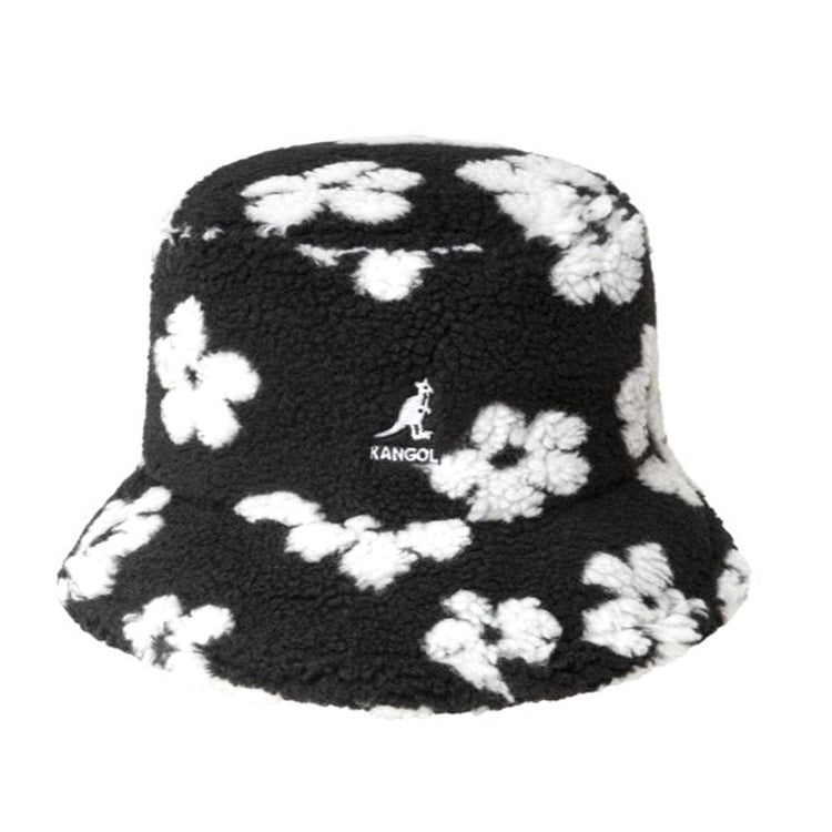 Floral Fleece Bucket Black / White - Cappello da Pescatore Multicolore K5422-BW016  KANGOL 